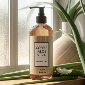 เจลอาบน้ำผสมกาแฟและว่านหางจระเข้ ช่วยบำรุงผิว พร้อมโคจิก แอซิด - ผลิตภัณฑ์ทำความสะอาดผิวกายสำหรับผู้หญิง รับผลิตแบบ OEM/ODM สร้างแบรนด์ของคุณเอง - Product Image 3
