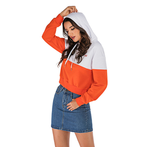 Women's Winter Casual Streetwear Eco-friendly Breathable Drop-shoulder Solid Color Long Sleeve Crop <b>Top</b> Hoodies with Front Logo - Product Image 4