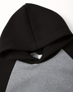 Gray Black Breathable Hooded Sweatshirt Baby Casual Autumn Wear Knitted Polyester Cotton Mix Long Sleeve Children Hoodie - Product Image 5
