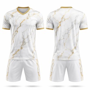 Custom for Marble Print <b>Retro</b> Soccer Jersey Set Unisex Short Sleeve Quick Dry Breathable Polyester <b>Football</b> Uniform All - Product Image 2