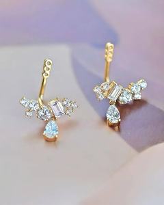 Moissanite Multi Shapes Cut <b>Stud</b> Earrings Gold Plated Rhodium with 925 <b>Silver</b> Engagement for Women's Gift For Wedding Party - Product Image 4