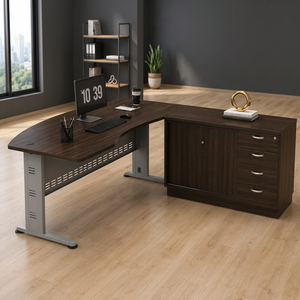 Escritorio Ejecutivo Comercial Moderno con Laminado de Melamina, Gabinete de Almacenamiento con 4 Cajones, Independiente, para Uso en Oficina en Casa, Sistema de Oficina AY - Product Image 2