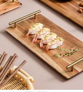 Bandeja de Servir de Madera Natural de Vietnam LAC VIET con Asa de Metal, Acabado Cepillado de Grado Comercial, Patrón Tribal, Tamaño Personalizable, para Alimentos - Product Image 4