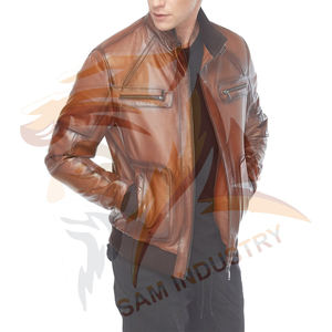 Veste en cuir véritable à manches longues, dernier design, haute qualité, style populaire, vestes en cuir pour hommes en vente en ligne - Product Image 2