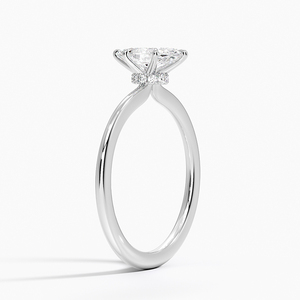 SOJ <b>Ring</b> 05 Marquise Cut 925 Silver Petite Secret Halo Diamond & Rhodium Plated Wedding 2ct D Color VVS1 Moissanite GRA - Product Image 2