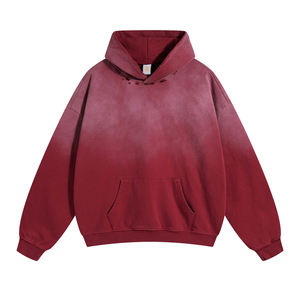 Sudadera con Capucha Extra Grande para Hombre, Color Marrón Sólido, Algodón French Terry, Estilo Casual Otoñal, Diseño con Bolsillos, Manga Regular - Product Image 3