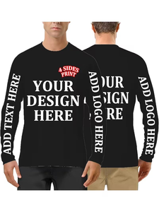 Best Selling Men's O-Neck Knitted Jersey Casual Blank T-Shirt 100% Cotton Long Sleeve Solid Eco-Friendly Quick Dry Breathable - Product Image 4