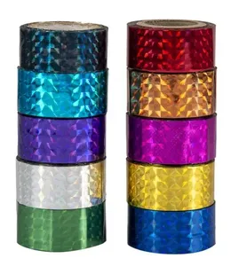 Bulk Decorative Holographic Reflective Tape <b>Roll</b> for DIY Craft Projects Journals Scrapbooks Stationery Gift Wrapping & Artwork - Product Image 1