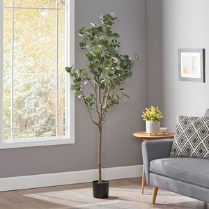 Albero di Eucalipto Artificiale da 71 Pollici per Arredamento Domestico, Elegante e Resistente per Uso Interno - Product Image 1