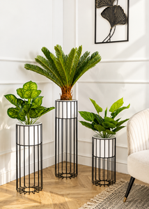 Macetero Moderno de Metal Blanco con Soporte de Alambre Negro, Maceta Decorativa Alta para Plantas de Interior, Sala de Estar, Dormitorio - Product Image 6