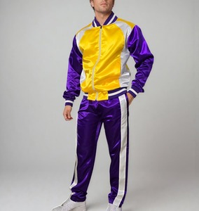 Custom Men <b>Tracksuit</b> Zip up Polyester Joggers 450gsm Embroidery Logo Plus Size Two Piece Training Windbreaker Set - Product Image 6