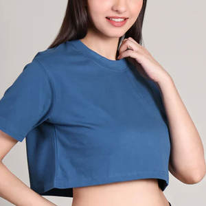 Camisetas cortas para mujer de corte regular, ligeras y de buena calidad, bajo pedido mínimo, camisetas cortas para mujer en venta - Product Image 6