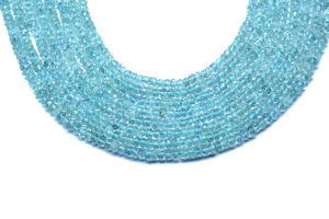 Perles facettées rondes en aquamarine naturelle bleue de qualité supérieure, 3 mm, brin de 13 pouces, poids personnalisable pour la fabrication de bijoux - Product Image 5