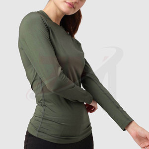 เสื้อยืดออกกำลังกายผู้หญิงแบบรัดรูป OEM ผลิตตามสั่ง แห้งเร็ว สำหรับการฝึกซ้อมในยิมและกิจกรรมฟิตเนส - Product Image 5