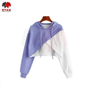 Haut court à capuche anti-rides 100 % haute qualité pour femme, couleur personnalisée élégante, grandes tailles, services OEM et ODM disponibles - Product Image 1