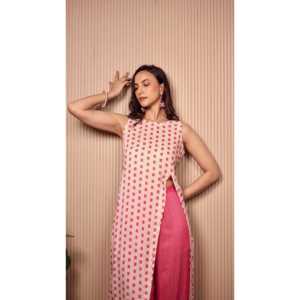 Ensemble coordonné Starry Night en rose et ivoire, taille XS - Product Image 2