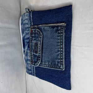 Mini porte-monnaie en tissu jean, portefeuille compact pour cartes, porte-billets portable, accessoire de mode pour femmes et hommes, mini portefeuille en jean - Product Image 6