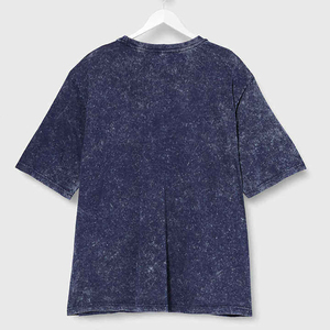 Camiseta Unisex de Algodón Lavado con Cuello Redondo, Color Sólido, Corte Holgado, Manga Corta, Logotipo Frontal, Transpirable, de Secado Rápido, Informal - Product Image 2