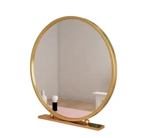SWT China, venta al por mayor, Metal, latón, dorado, espejo, tocador, espejos de mesa de maquillaje