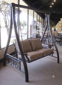 Hand-Forged Wrought Iron Garden <b>Swing</b>-European/Classical/Victorian Design Easy Assembly-Outdoor Furniture for 3 People - Product Image 2