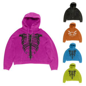 Sudadera con Capucha Unisex Extra Grande, Estampado Digital con Efecto Ácido, Estilo Francés, Ecológica, Bordada Personalizada - Product Image 1