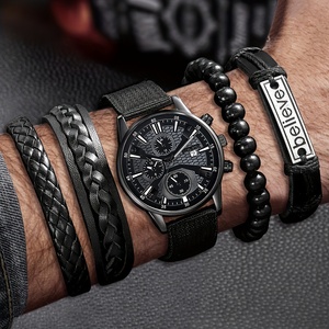 Ensembles de montres professionnelles L10 pour hommes, montres décontractées en cuir, bracelets de charme parfaits pour le poignet - Product Image 2
