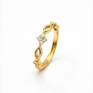 Hallmark Silver Graceful Bloom 18K Gold Plated Stainless Steel Ring - Product Image 4