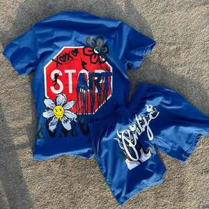 Conjunto de pantalones cortos de 2 piezas para hombre, conjuntos cortos para hombre, chándal informal, camiseta de manga corta y conjunto de pantalones cortos - Product Image 6