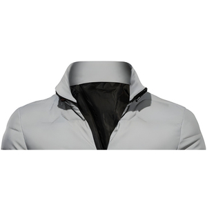 Veste d'hiver décontractée imperméable avec poches, personnalisable en gros, imprimée OEM, en polaire matelassée, col montant, logo frontal, pour hommes, option grandes tailles - Product Image 2