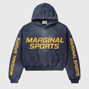 Conjunto Deportivo Personalizado de Alta Calidad 2026, Pantalones Deportivos Acampanados de Algodón para Invierno, Sudadera con Capucha, Estampado Serigrafiado con Efecto Ácido, para Hombre - Product Image 4