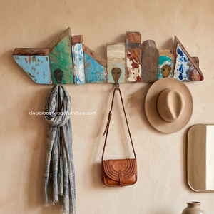 Ganchos de Pared de Madera Hechos a Mano, Estilo Rústico, Antiguo y Vintage, para Colgar Abrigos y Llaves, 3 Ganchos, Ecológicos, Multifuncionales, para el Hogar - Product Image 3