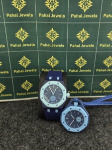 Men Vintage Round Quartz Watch with Silicone Band Bracelet Clasp Luminous Analog Display 40mm Dial Blue <b>Case</b> and Strap - Product Image 1