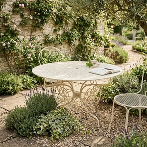 Luxury European Hand Forged Wrought Iron Table Custom Outdoor Furniture Weather Resistant Metal Courtyard Coffee Table - Product Image 3