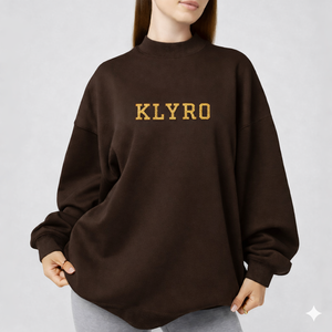 Sweat-shirt à col montant confortable de qualité supérieure pour femmes, pull ample en coton mélangé doux, tenue décontractée pour l'automne et l'hiver - Product Image 1