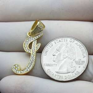 Colgante de Moissanita con Letra J Personalizada, Plata de Ley 925, sin Cadena, al por Mayor - Product Image 5