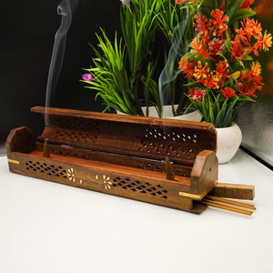 Handmade Wooden <b>Incense</b> <b>Stick</b> <b>Holder</b> Burner Box with Ash Catcher Decorative Aromatherapy Home Decor Gift Wholesale - Product Image 1