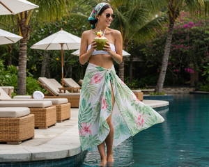 Pareo Hawaiano Personalizado con Estampado Polinesio, Envoltura de Playa, Ropa Tropical para Resort, Proveedor Textil OEM ODM - Product Image 3