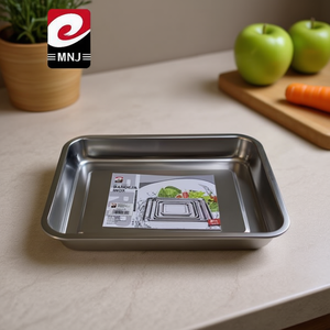 Vassoio portaoggetti minimalista a un livello in acciaio inossidabile 36*27*4.8cm, vassoio da cucina in metallo - Product Image 3