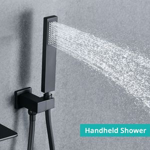 Set Doccia e Rubinetto per Vasca da Bagno a Parete in Stile Moderno Nero Opaco, Suite Sanitaria - Product Image 4