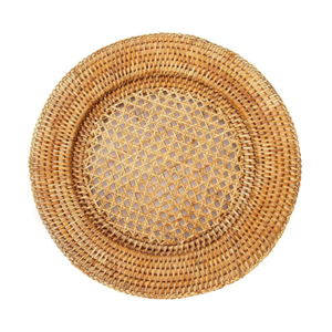 Set de table en rotin naturel tressé complexe, assiettes de présentation en osier fabriquées par des artisans vietnamiens, décoration de table de luxe durable - Product Image 3