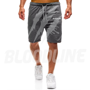 Bermuda pour homme BLOODLINE, couleur unie rouge, avec cordon de serrage, style décontracté, taille mi-haute, en tissu tricoté respirant, short de sport - Product Image 6