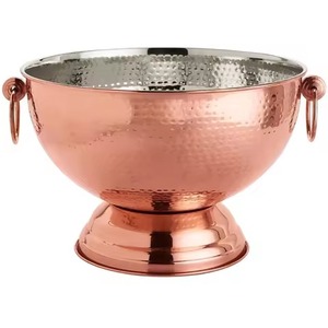 Seau à glace en acier inoxydable plaqué or avec piédestal et poignées, refroidisseur à vin pour le camping - Product Image 3