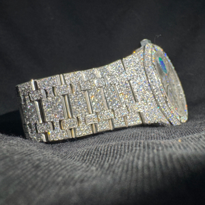 Montre unisexe de luxe à quartz avec bracelet en moissanite antique, verre saphir, aiguilles, étanche 5 ATM – Collection 2026, Offre Spéciale - Product Image 1