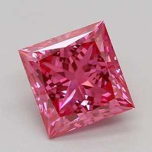 Diamants CVD en vrac de couleur rose vif fantaisie cultivés en laboratoire, taille princesse, de 1 à 3 carats, clarté VS1, certifiés IGI, pour la fabrication de bijoux - Product Image 1