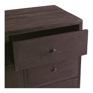 Solid <b>Dark</b> Brown Finish Solid Wood Cabinet Sideboard for Living <b>Room</b> Storage 5 Drawers 1 Door for Home Hospital School Furniture - Product Image 4