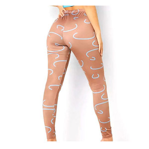 Pantalon de sport compressif pour femme, taille haute, avec logo, vente en gros, legging - Product Image 5