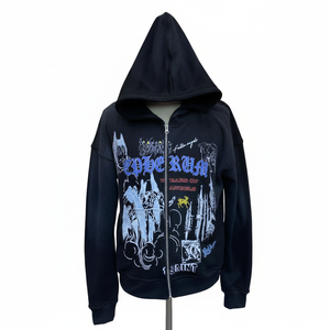 Sudadera con capucha para hombre, transpirable, de alta calidad, con cremallera, personalizada con serigrafía, 450 gsm, 100% algodón polar, adecuada para invierno. - Product Image 3