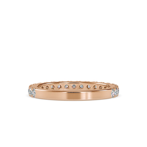 Moissanite Eternity Wedding Band, Half Pave <b>Dainty</b> Stackable <b>Ring</b>, Minimalist Gold Anniversary Band for Women - Product Image 4