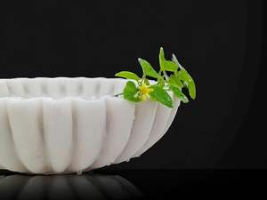 Bol à volants en marbre cannelé, élégant centre de table en marbre pour fruits, pour la décoration intérieure - Product Image 5