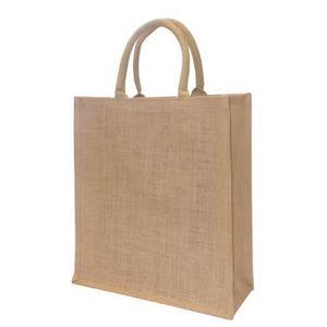 Wholesale Cheap Reusable Custom Logo Printed Grocery <b>Shopping</b> Tote Jute <b>Bag</b> with <b>Leather</b> Handle Large Hemp Burlap - Product Image 2